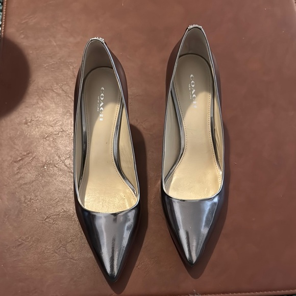 Coach Silver Heels Pointed Toe Pumps - Picture 1 of 13